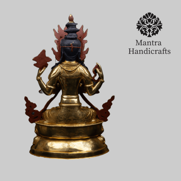 Chenrezig Statue | Avalokiteshvara Statue | 24K Gold Gilded Statue - Image 2