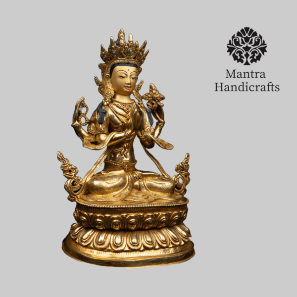 Chenrezig Statue | Avalokiteshvara Statue | 24K Gold Gilded Statue - Image 3