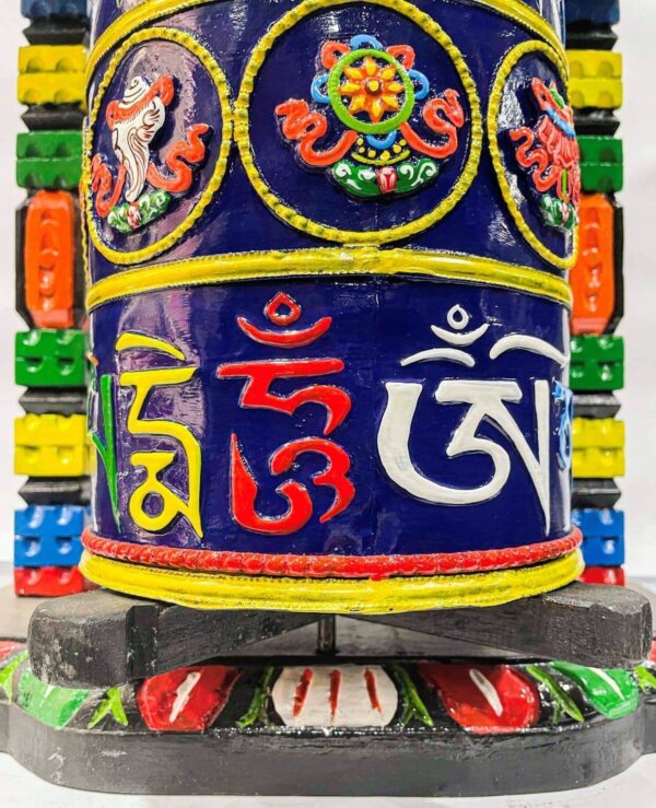 Tibetan Prayer Wheel  Mantra Carved - Image 3