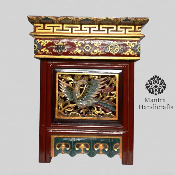 Dragon Carved Foldable Wooden Table | Tibetan Puja Table - Image 7