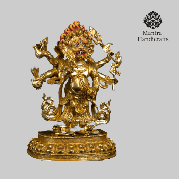 White Mahakala Statue | Protector Deity Sculpture - Image 4