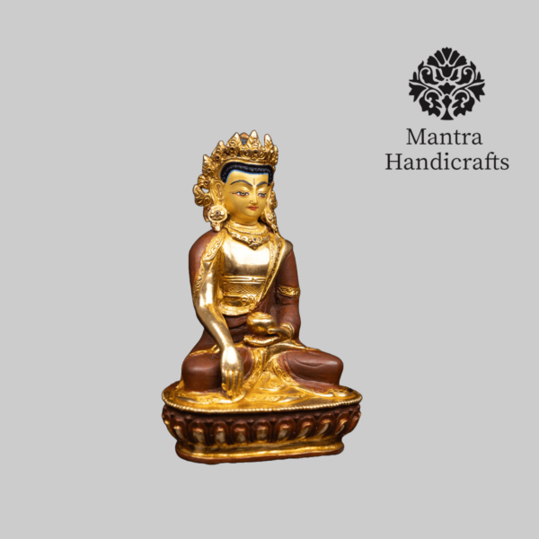 Crown Shakyamuni Buddha Statue | Plated in 24K Gold - Image 3