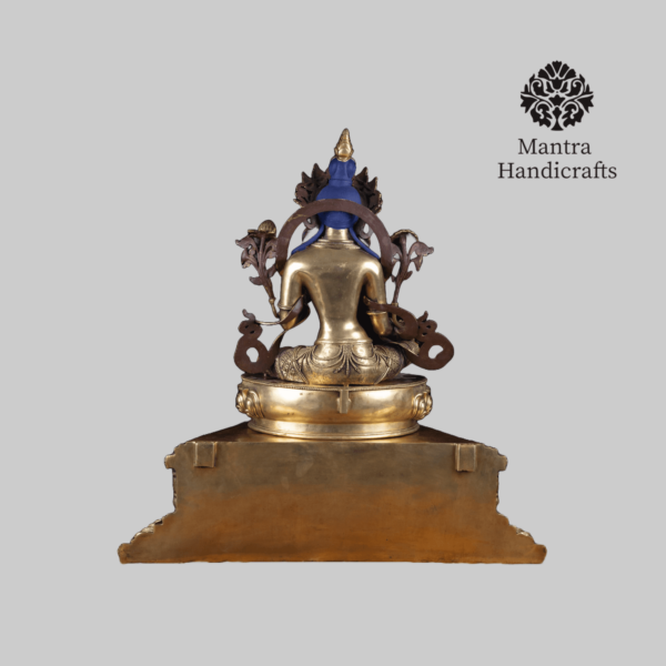 Green Tara Statue With Base And Frame - Image 6