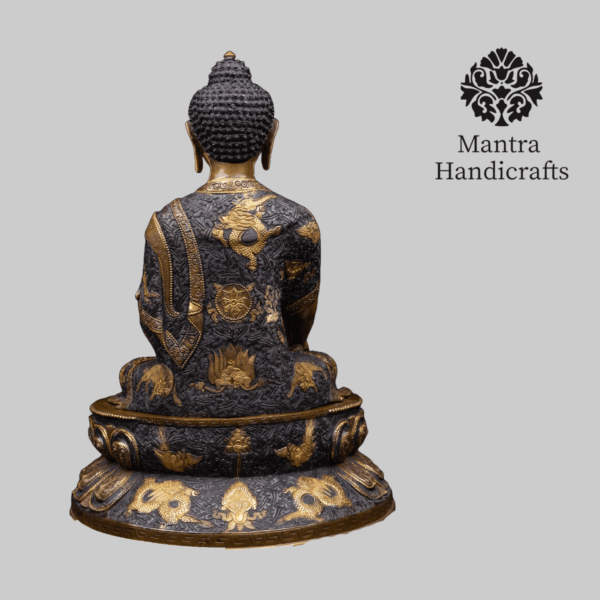 Shakyamuni Buddha Statue | Gold Plated Gautam Buddha Statue - Image 3