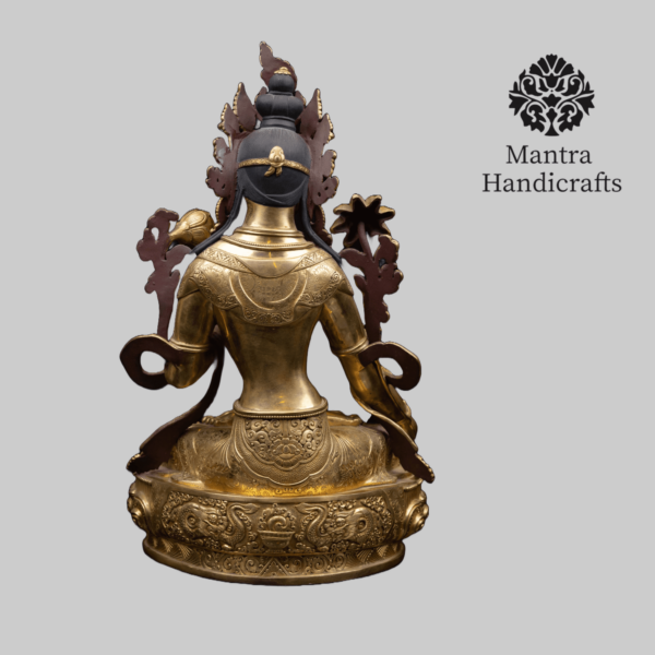 White Tara Statue | 24K Gold Gilded | Handcrafted in Nepal - Image 4