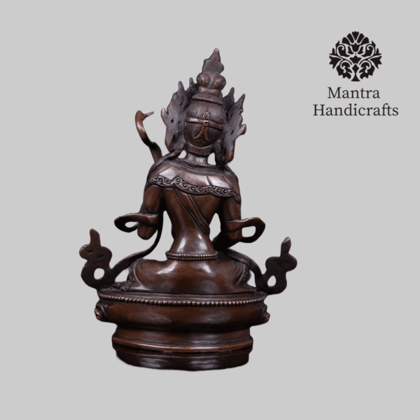 Hindu Goddess Saraswati Statue | Oxidized Copper Statue - Image 2