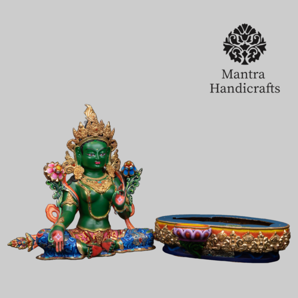 Green Tara statue | Buddhist Tara Sculpture - Image 4