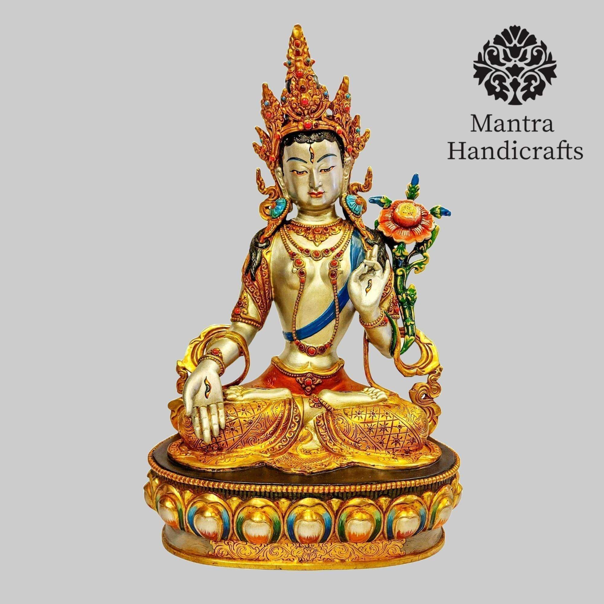 White Tara Buddhist Statue - Handcrafted Himalayan Statues for Your ...