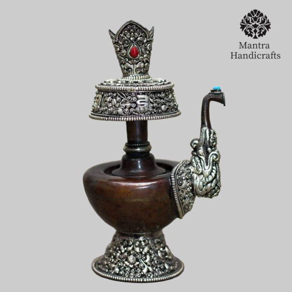 Tibetan Copper Bhumba | Silver Plated Bhumba - Image 2