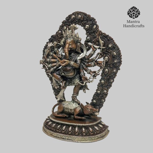 Handcrafted Copper Ganesh Statue | Hindu Eleph - Image 3