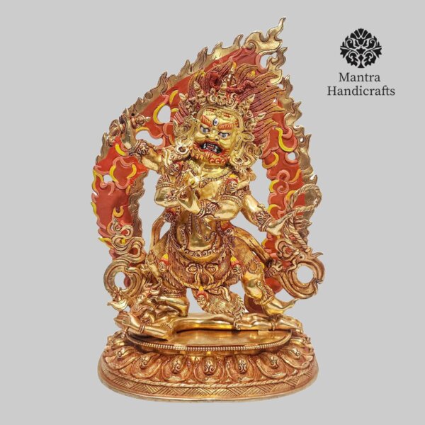 Bodhisattva Vajrapani Statue in 24K Gold | Tibetan Protector Deity