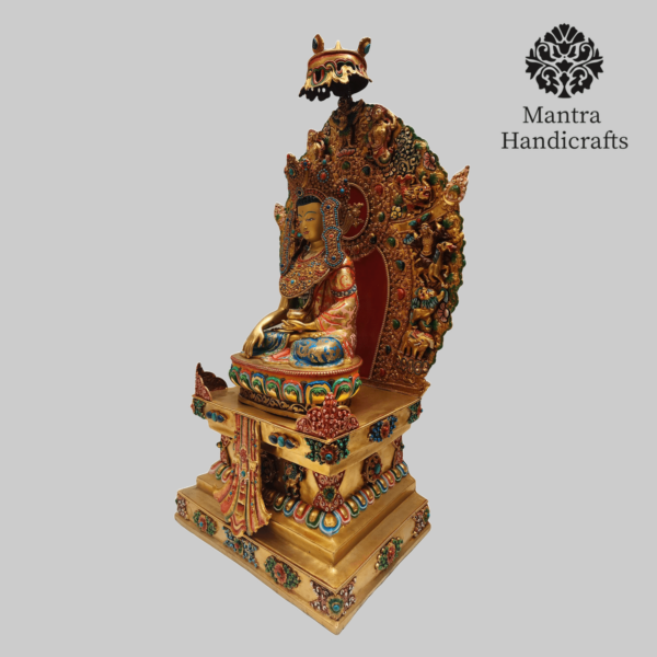 Shakyamuni Buddha Statue On Throne - Image 2