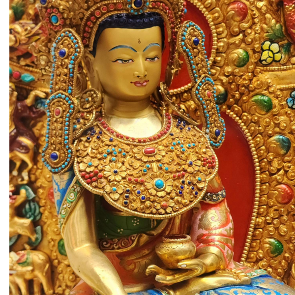 Shakyamuni Buddha Statue On Throne - Image 10