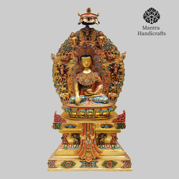 Shakyamuni Buddha Statue On Throne