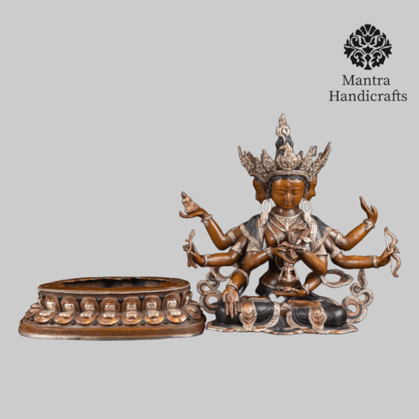 Namgyalma Statue | Silver and Oxidized Copper Artwork - Image 3