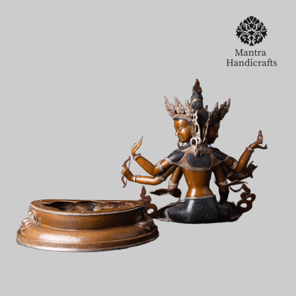 Namgyalma Statue | Silver and Oxidized Copper Artwork - Image 2