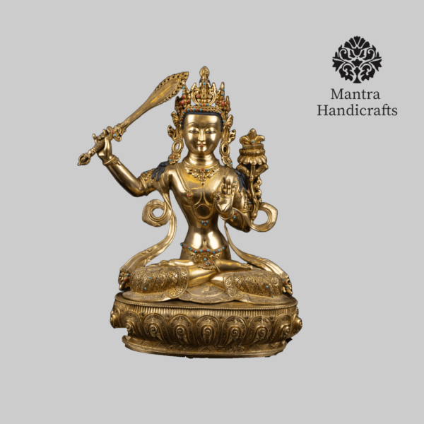 Manjushree Buddha Statue | Copper Sculpture of Wisdom Deity