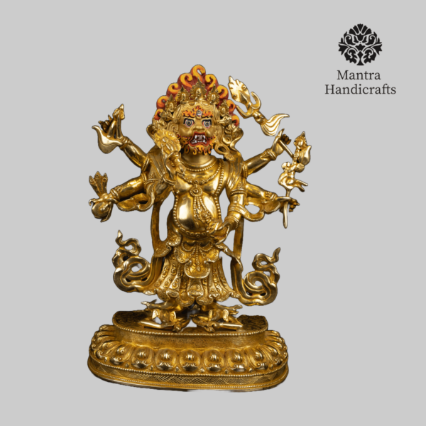 White Mahakala Statue | Protector Deity Sculpture