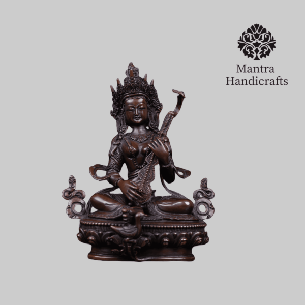 Hindu Goddess Saraswati Statue | Oxidized Copper Statue