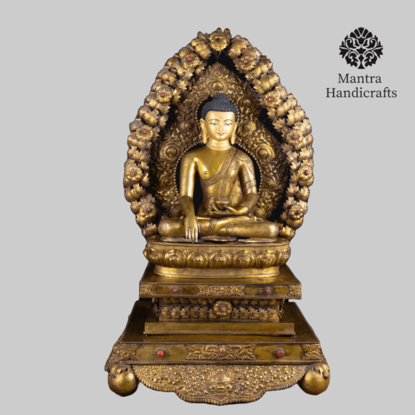 Shakyamuni Buddha Statue With Base and Frame