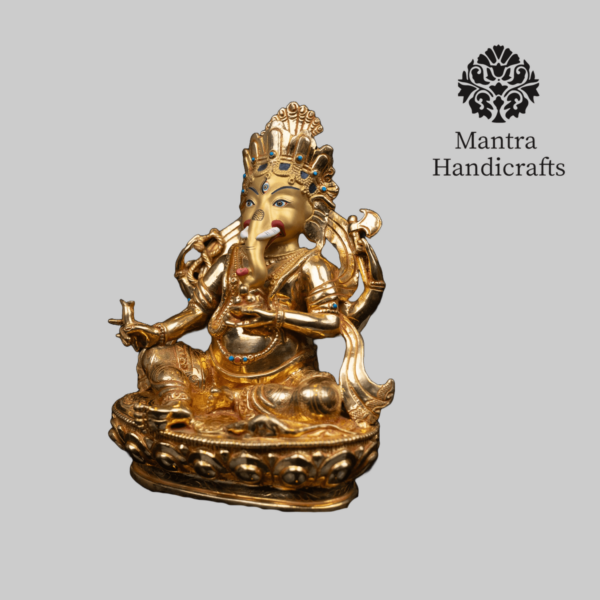 Ganesh Statue | 24k Gold Gilded Ganesh Statue - Image 2