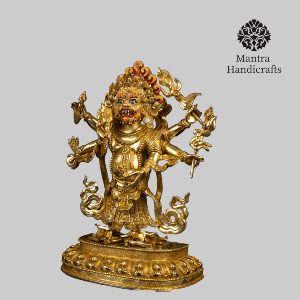 White Mahakala Statue | Protector Deity Sculpture - Image 3