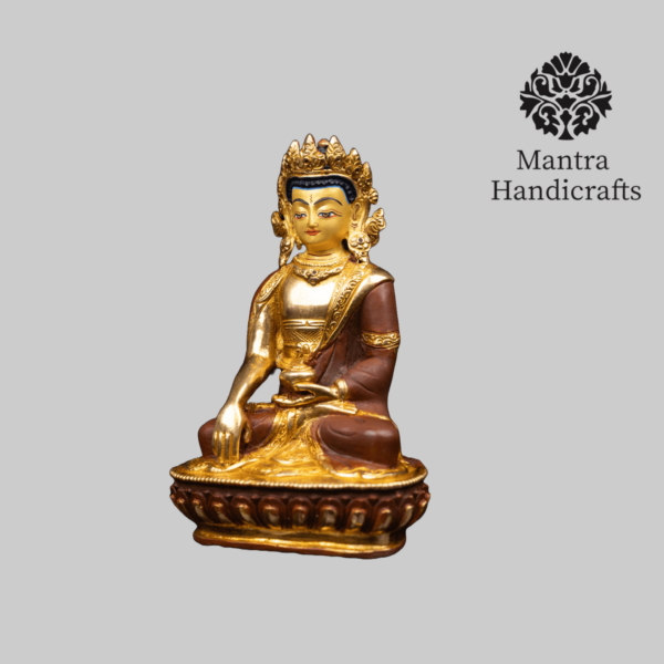 Crown Shakyamuni Buddha Statue | Plated in 24K Gold - Image 2