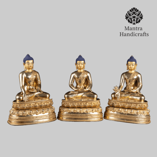 3 Buddha Statue Set | Shakyamuni | Medicine Buddha | Amitabha - Image 7