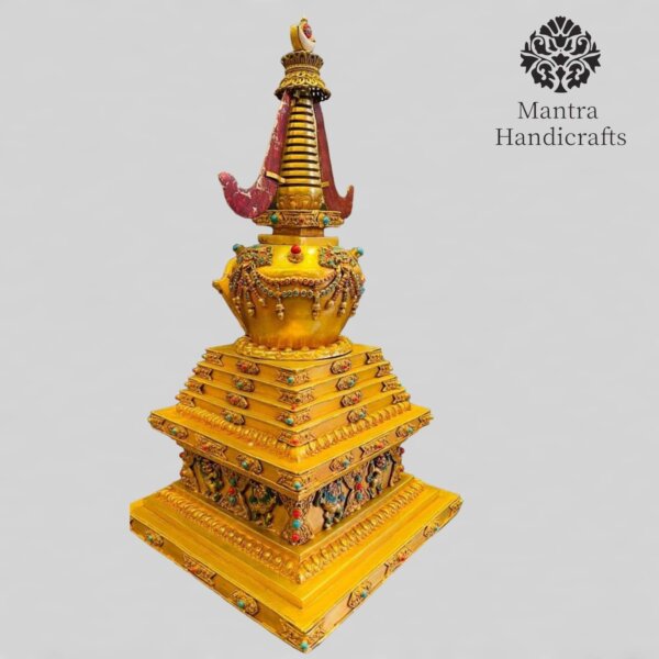 Buddhist Stupa Statue | Copper Boudhanath Stupa - Image 4