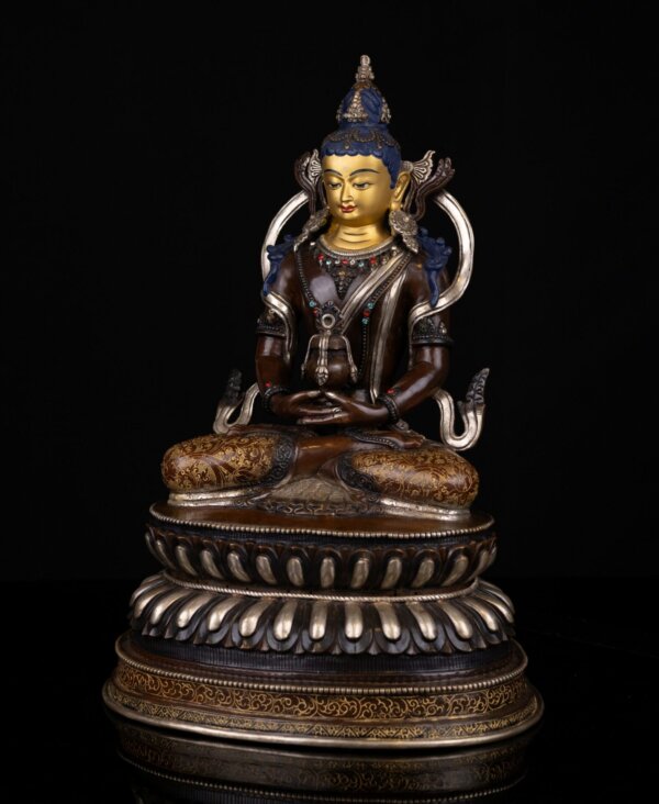 Aparamita Statue | Amitayus Oxidized Copper Statue - Image 2