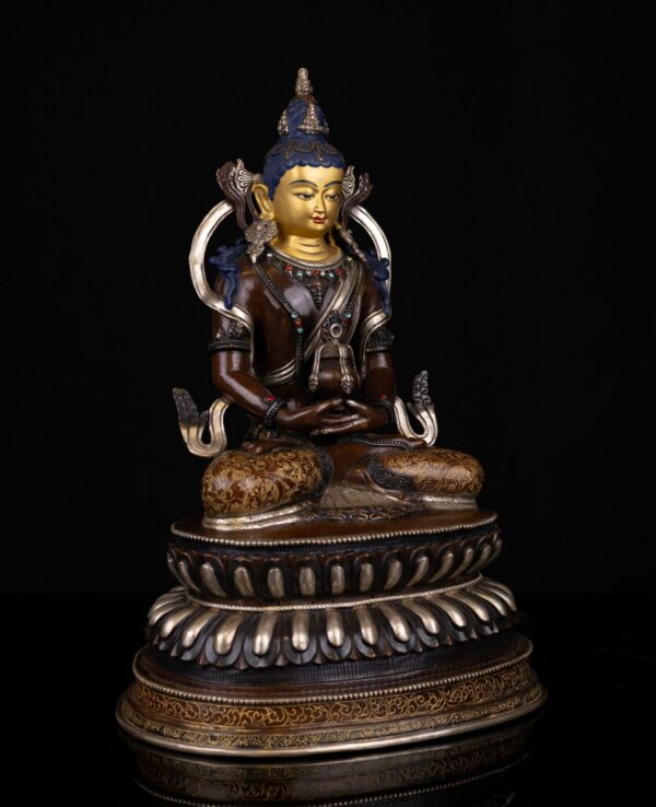 Aparamita Statue | Amitayus Oxidized Copper Statue - Image 3