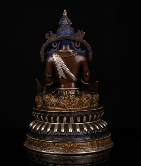 Aparamita Statue | Amitayus Oxidized Copper Statue - Image 5